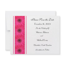 Pink Gerbera Daisy Save the Date Invitation