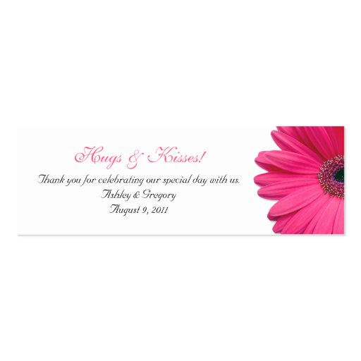 Pink Gerbera Daisy Special Occasion Favour Tags Business Card Template