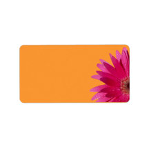 Pink Gerbera Daisy Wedding Blank Address Labels