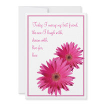 Pink Gerbera Daisy Wedding Invitation