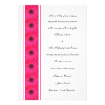 Pink Gerbera Daisy Wedding Invitation