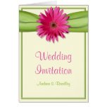 Pink Gerbera Daisy Wedding Invitation Card