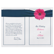 Pink Gerbera Daisy Wedding Program