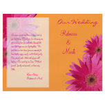 Pink Gerbera Daisy Wedding Program Custom Flyer