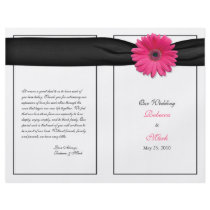 Pink Gerbera Daisy Wedding Program
