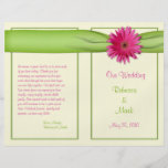 Pink Gerbera Daisy Wedding Program Full Colour Flyer