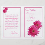 Pink Gerbera Daisy Wedding Program Flyers