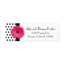Pink Gerbera Daisy Wedding Return Address Labels