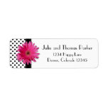 Pink Gerbera Daisy Wedding Return Address Labels