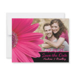 Pink Gerbera Photo Save the Date Card invitations