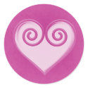 Pink Ghost Heart Sticker