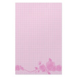 Pink Gingham Rose Stationery