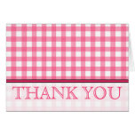 Pink Gingham Thank You Card