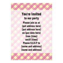 Pink Gingham Vintage Pattern Announcements