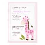 Pink Giraffe Jungle 5x7 Baby Shower Invitation invitations