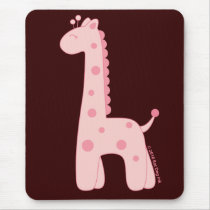 Pink Giraffe Mousepad