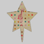 Pink Giraffe Polkadot Cake Pick cake picks