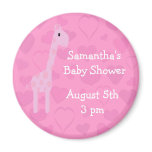 Pink Giraffe Save The Date Baby Shower magnets