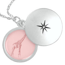 Pink Giraffe Sketch Custom Necklace