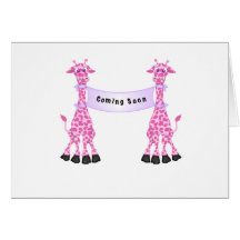 Pink Giraffes Coming Soon Card