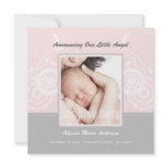 Pink Girl Photo Birth Announcement