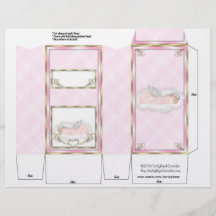 Pink Girl Pinch Box Party Favours.Baby shower Full Color Flyer
