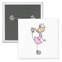 Pink Girl Stick Figure Ice Skater