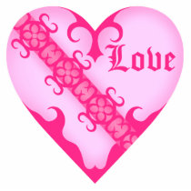 Pink girly medieval victorian romantic love heart photo sculptures