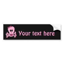 Pink Girly Skull with Bow Halloween or Pirate