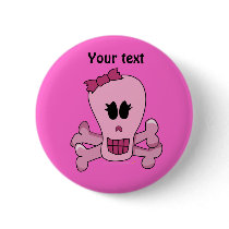 Pink Girly Skull with Bow Halloween or Pirate