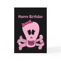 Pink Girly Skull with Bow Halloween or Pirate