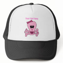 Pink Girly Skull with Bow Halloween or Pirate