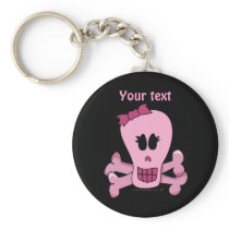 Pink Girly Skull with Bow Halloween or Pirate