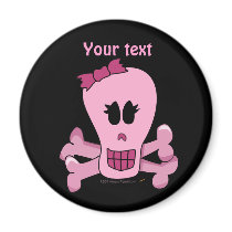 Pink Girly Skull with Bow Halloween or Pirate