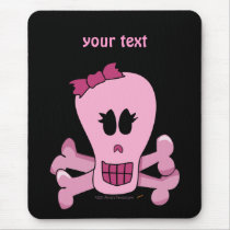 Pink Girly Skull with Bow Halloween or Pirate