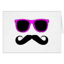 Pink Glasses Moustache Retro