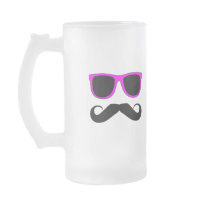 Pink Glasses Moustache Retro Mug