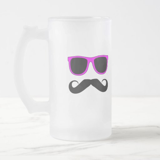 Pink Glasses Moustache Retro Mug