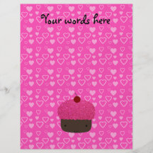Pink glitter cupcake pink hearts personalized flyer