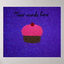 Pink glitter cupcake purple glitter posters