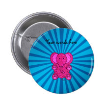 Pink glitter elephant blue sunburst