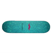 Pink glitter moustache skateboards