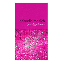 Pink Glitter Party Planer Business Card