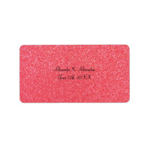 Pink glitter wedding favours personalized address labels