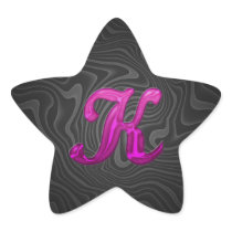 Pink Glittery Initial - K Star Stickers