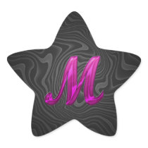 Pink Glittery Initial - M Stickers
