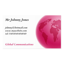 Pink Globe, Mr Johnny Jones Business Cards