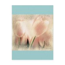 Pink Glow, Tulips, frameable Postcard template