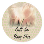 Pink Glow, Tulips, Gift Sticker Template