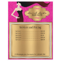 Pink Gold Damask Salon Flyer